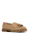 Donald Pliner Lenny Woven Raffia Tassel Loafer In Natural