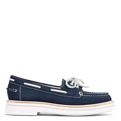 Donald Pliner Harlie02 Suede Lug Bottom Boat Shoe In Blue