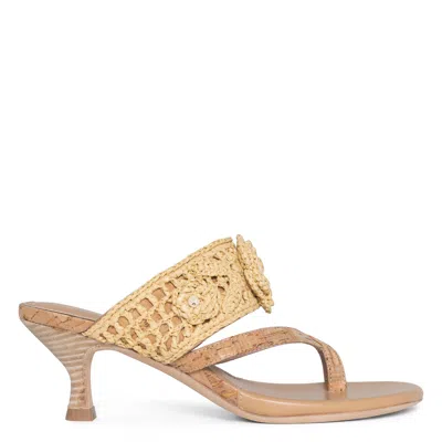Donald Pliner Women Louka Natural Crochet Casual In Brown