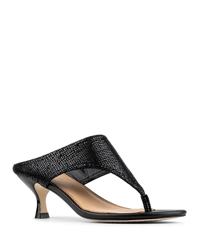 Donald Pliner Women's Lucynda Mid Heel Thong Sandals In Black