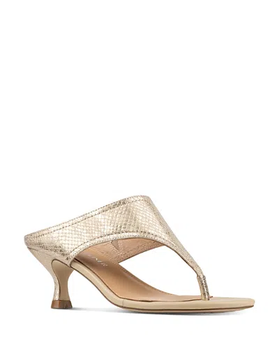 Donald Pliner Women's Lucynda Mid Heel Thong Sandals In Gold