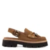 Donald Pliner Essex Suede Slingback Loafer In Saddle