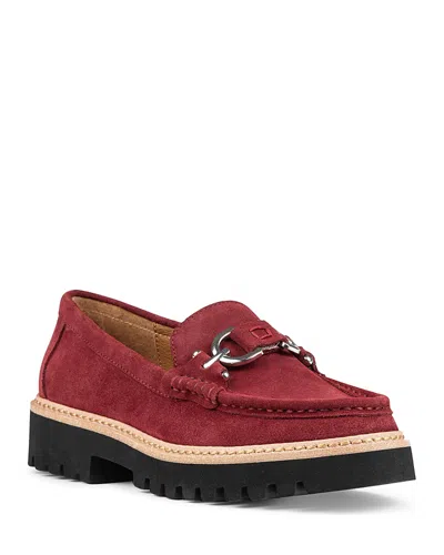 Donald Pliner Helioci Moc Toe Loafer In Cranberry