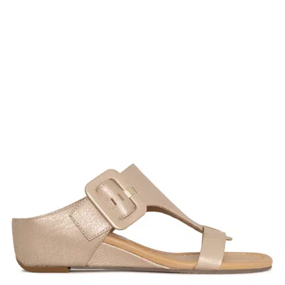 Donald Pliner Ofelia Wedge Sandal In Pale Gold In Brown