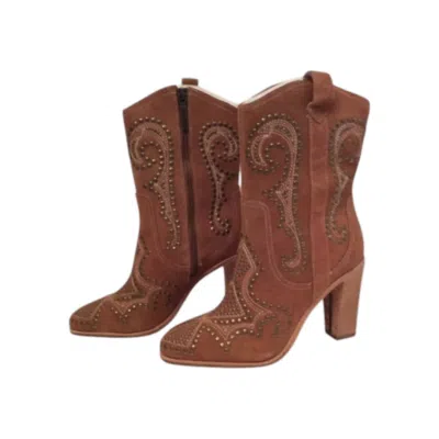 Donald Pliner Women's Olivia Suede Boot In Saddle Oily Suede In Brown