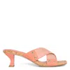 Donald Pliner Cross Strap Kitten Heel Slide Sandal In Coral