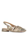Donald Pliner Pointed Toe Slingback Flat In Platino