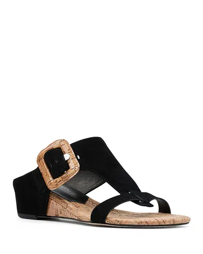 Donald Pliner Women's Slip On Buckled Wedge Sandals In Black