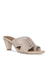 Donald Pliner Women's Slip On Crisscross Mid Heel Sandals In Pale Gold