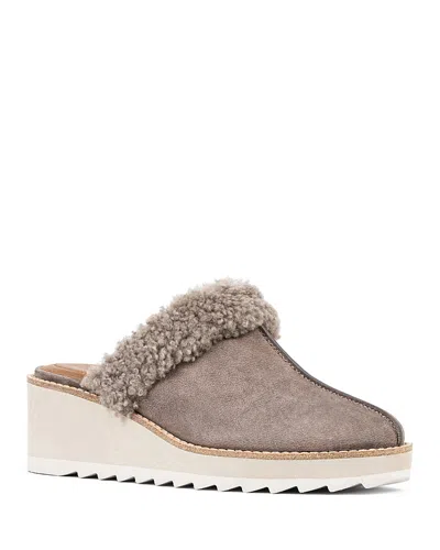 Donald Pliner Women's Slip On Wedge Mules In Dark Grey