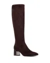 Donald Pliner Pointed Toe Knee High Boot In Dark Brown