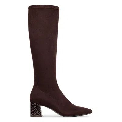 Donald Pliner Women Souma Dark Brown Boot In White