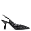 Donald Pliner Sodashi Snakeskin Embossed Pointed Toe Slingback Pump In Black