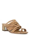 Donald Pliner Strappy Block Heel Sandal In Natural/silver