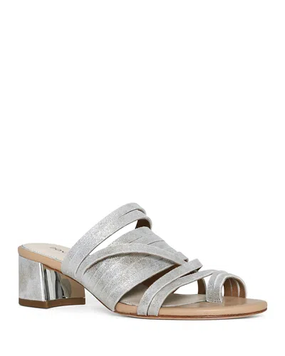 Donald Pliner Strappy Block Heel Sandal In Silver