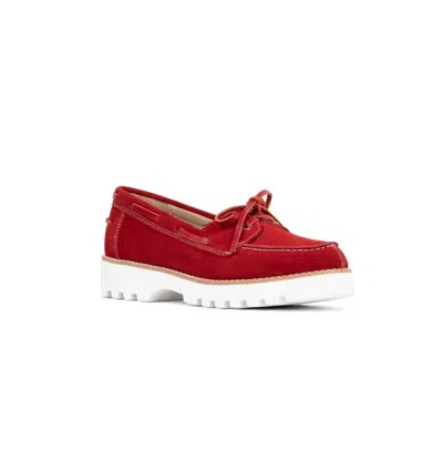 Donald Pliner Women Suede Leather Loafer In Tomato Red