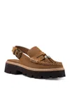 Donald Pliner Essex Suede Slingback Loafer In Saddle