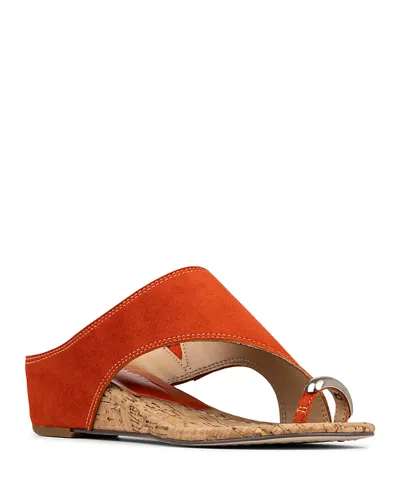 Donald Pliner Women's Toe Ring Wedge Sandals In Orange