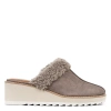 Donald Pliner Wedge Genuine Shearling Cuff Mule In Dark Grey