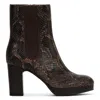 Donald Pliner Zelda Snake Embossed Platform Chelsea Boot In Cherry