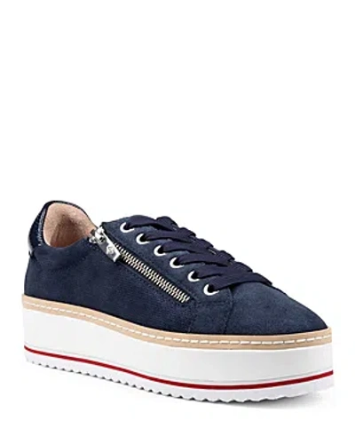 Donald Pliner Women's Zip Platform Sneakers In Navy