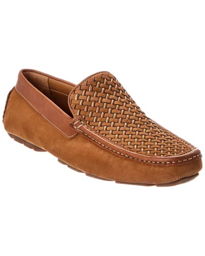 Donald Pliner Woven Leather Loafer In Brown