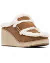 Donald Pliner Faux Shearling Lined Wedge Clog In Blue