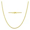 Donatello Gian 10k Yellow Gold Super Light-weight Rope Chain Necklace