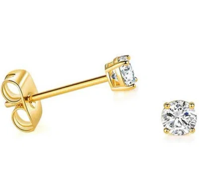 Donatello Gian 14k Gold Created White Topaz Stud Earrings