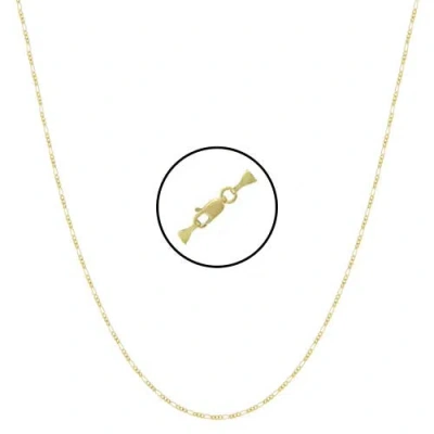Donatello Gian 14k Gold Light-weight Figaro Chain Necklace