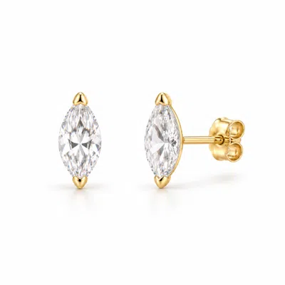 Donatello Gian 14k Gold Marquise Cut Dainty Studs