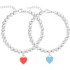 Donatello Gian 2 Pack Heart Charm Bracelets In Silver