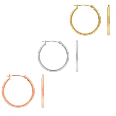 Donatello Gian 3 Pack 925 Sterling Silver Hoop Earrings