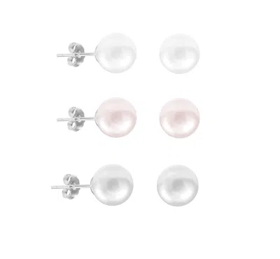 Donatello Gian 3 Pack Pearl Earrings Set