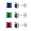 Donatello Gian 3 Pack Sterling Silver Princess Cut Studs
