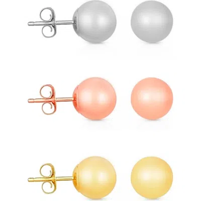 Donatello Gian 3pk Sterling Silver Small Ball Studs