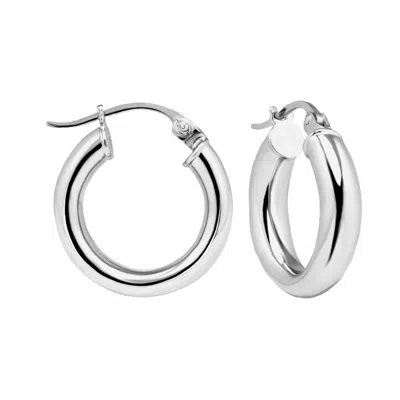 Donatello Gian 925 Sterling Silver 3mm Hoop Earrings