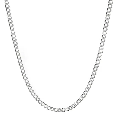 Donatello Gian 925 Sterling Silver 5mm Thick Curb Chain Necklace In Multi