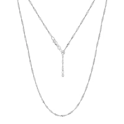 Donatello Gian 925 Sterling Silver Adjustable Singapore Chain