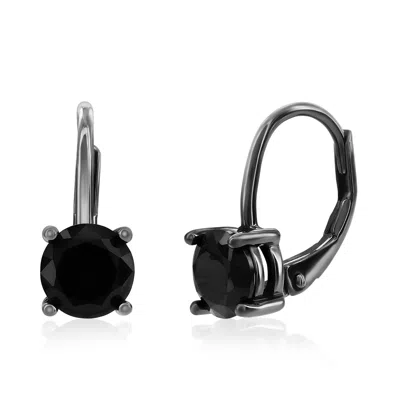 Donatello Gian 925 Sterling Silver Black Rhodium Lever Back Earrings