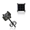 Donatello Gian 925 Sterling Silver Black Rhodium Plated Diamond Cut Studs