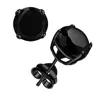 Donatello Gian 925 Sterling Silver Black Rhodium Plated Super Large Studs