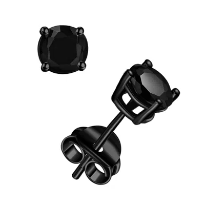 Donatello Gian 925 Sterling Silver Black Rhodium Plated Tiny Studs