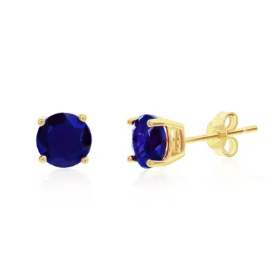 Donatello Gian 925 Sterling Silver Blue Stud Earrings