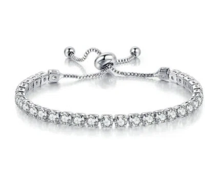 Donatello Gian Adjustable Tennis Bracelet In Silver