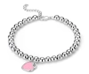 Donatello Gian Beaded Pink Heart Bracelet In Pink