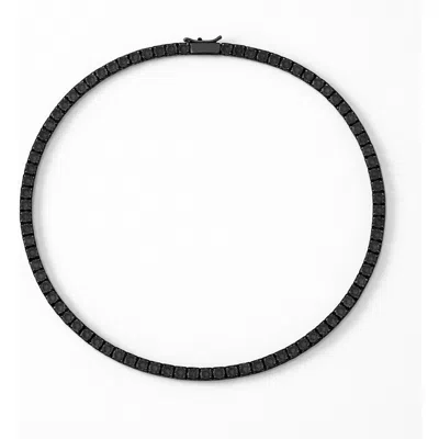 Donatello Gian Black Rhodium Plated Tennis Necklace