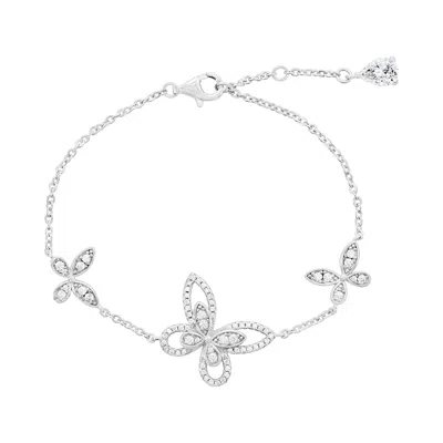 Donatello Gian Butterfly Crystal Bracelet In Silver