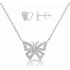Donatello Gian Butterfly Necklace & Earrings Set In Silver