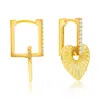 Donatello Gian Crystal Hanging Heart Earrings